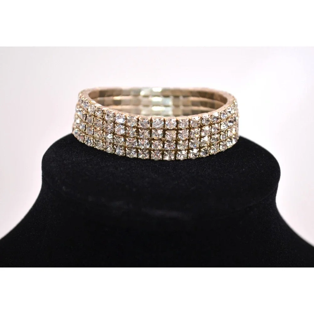 Rhinestone Stretch Bracelet Clear Rhinestones Wedding Bridal